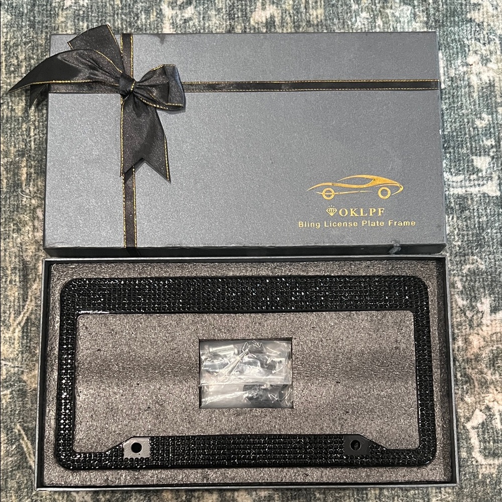 Black Bling License Plate Frame